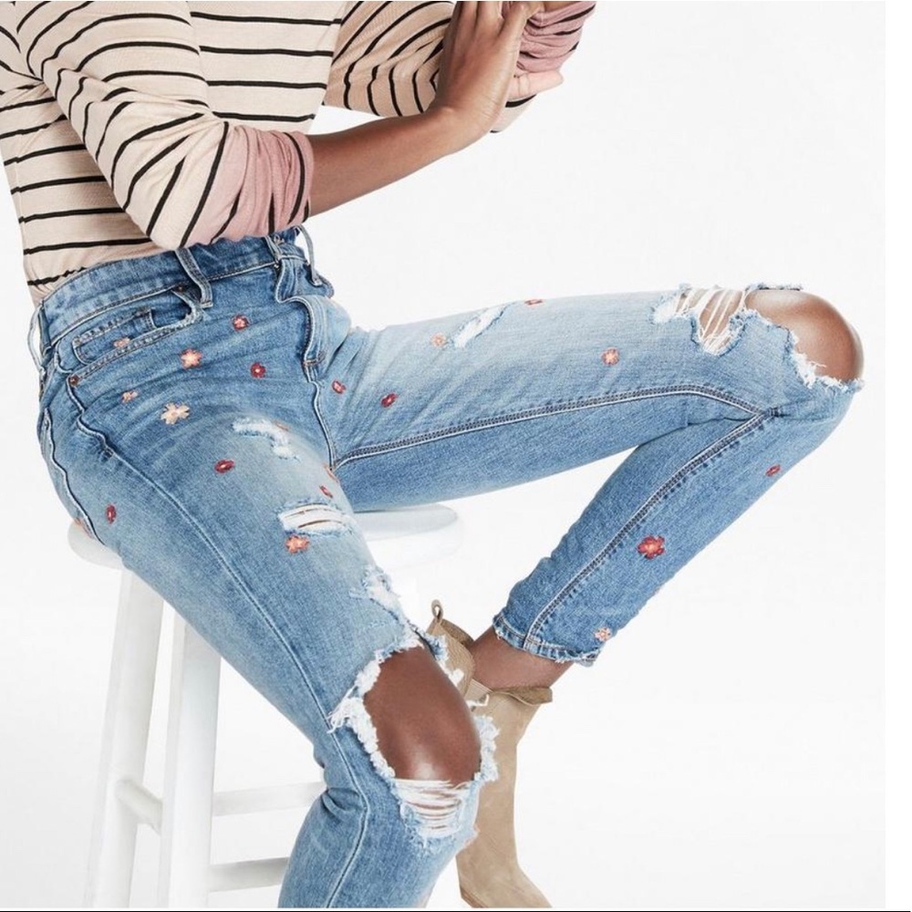 Lucky Brand embroidered Bridgette skinny jeans
